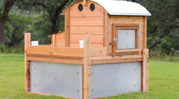 Urban Coop Company Round-Top Backyard Chicken Coop also offers an optional set of magnetically attached Storm Panels that will keep snow and sideways driven rain out of your coop