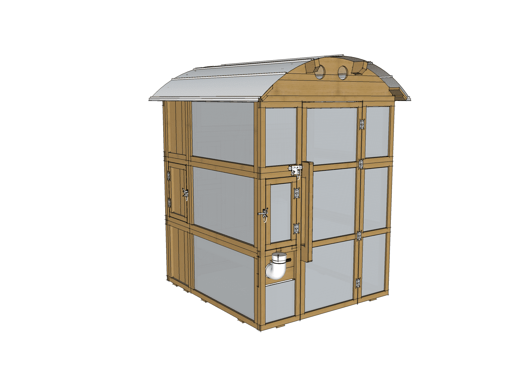 Round-Top Stand-Up Coop With Optional Storm Panels
