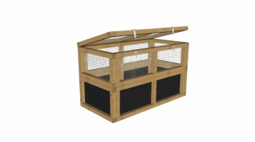5 panel set designed to fit a Series 24" wide Vegetable Garden Base with 1 module. Complete with all needed hardware and 1 hinged locking access top. Measures 47" W x 24" D x 12" H. Raised Vegetable Garden bases sold separately. Cedar, predator-resistant garden covers. Built by Roost & Root.