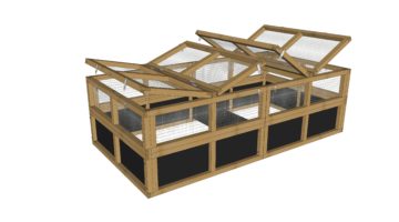47" Wide Wildlife Cover - Fits a Series 47 Raised Vegetable Garden Base with 2 modules. Complete with all needed hardware and 4 hinged locking access tops. Measures 47" W x 47" D x 12" H. Raised Vegetable Garden bases sold separately. Cedar constructed and predator resistant. Built by Roost and Root.
