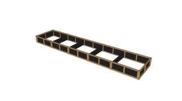 Cedar, Food Safe, 47" Wide Modular Raised Garden Bed | 5 Modules. Twelve panel kit measures 47" wide by 221" long. Complete with all needed hardware and 4 support dividers. Built by Roost & Root.