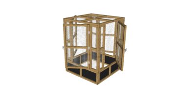 Tall 1 Module Configuration- Roost and Root Cedar, Food Grade Safe, 47" Wide Wildlife Covers on a 47" Raised Garden Bed, Garden Bed Bases Ordered Separately. Complete with all needed hardware and 4 hinged locking doors. Measures 47" W x 47" D x 48" H.