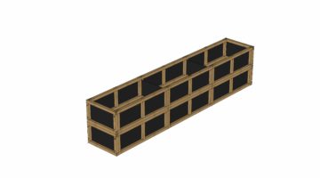 Cedar, Food Safe, 24" Wide Stacked Modular Raised Garden Bed | 3 Module , Complete 14 panel kit with all needed hardware, by Roost and Root