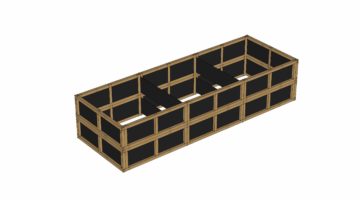 47" Wide Stacked Modular Raised Garden Bed | 3 Modules. Double stacked 3 module set measures 47″ wide by 134″ long, and 28½ inches deep. Complete 16 panel kit with all needed hardware. Cedar constructed and food safe. Built by Roost & Root.
