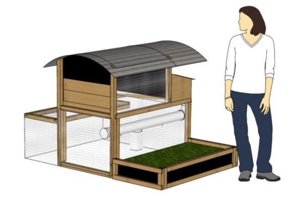 CAD drawing of the Starter XL Chicken Coop with upgrades