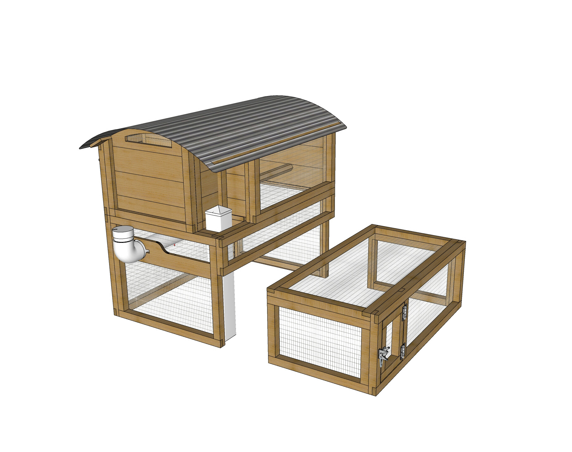 Removable run extension for easy cleaning