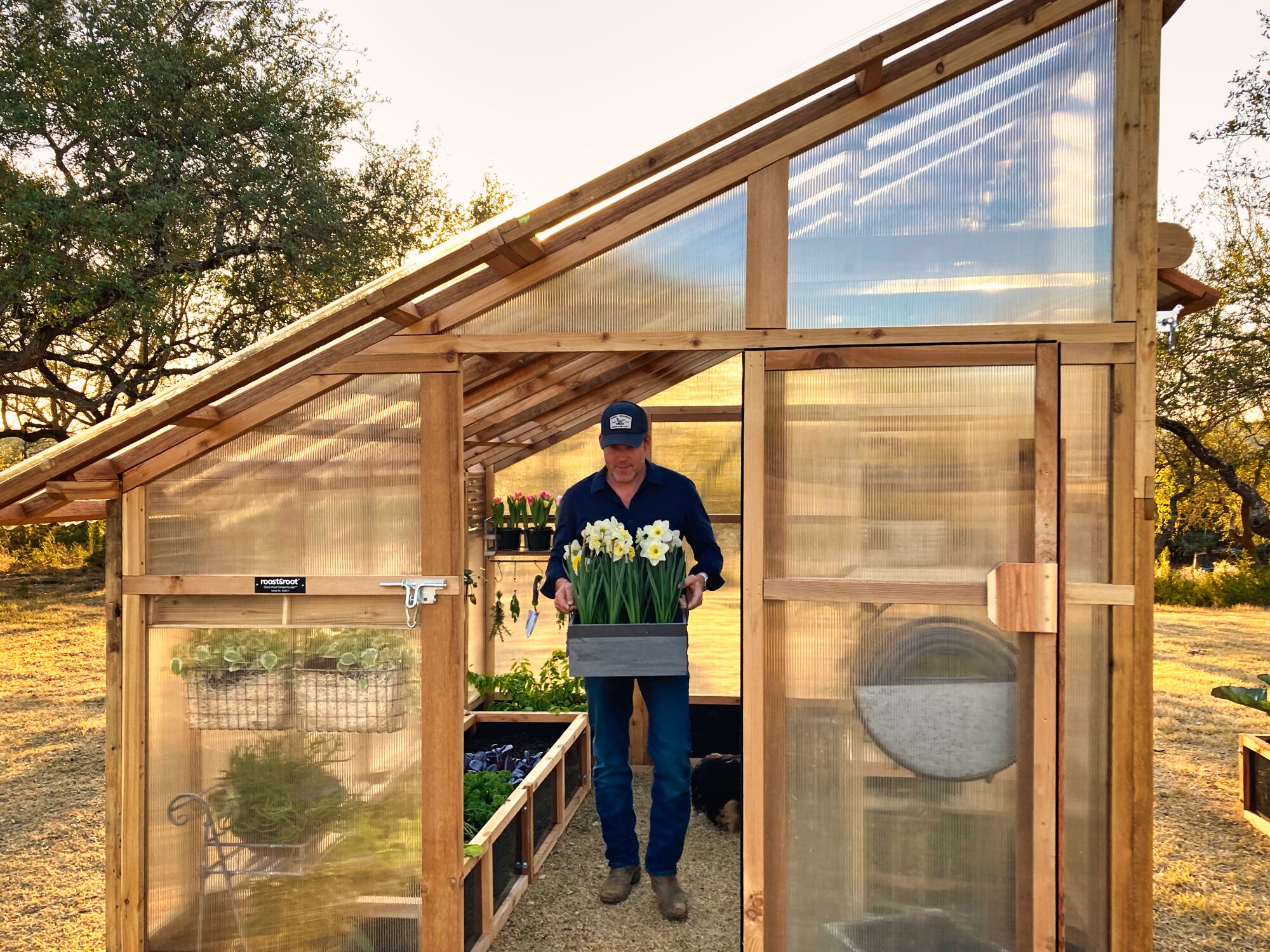 Slant-Roof-Greenhouse-Front-View