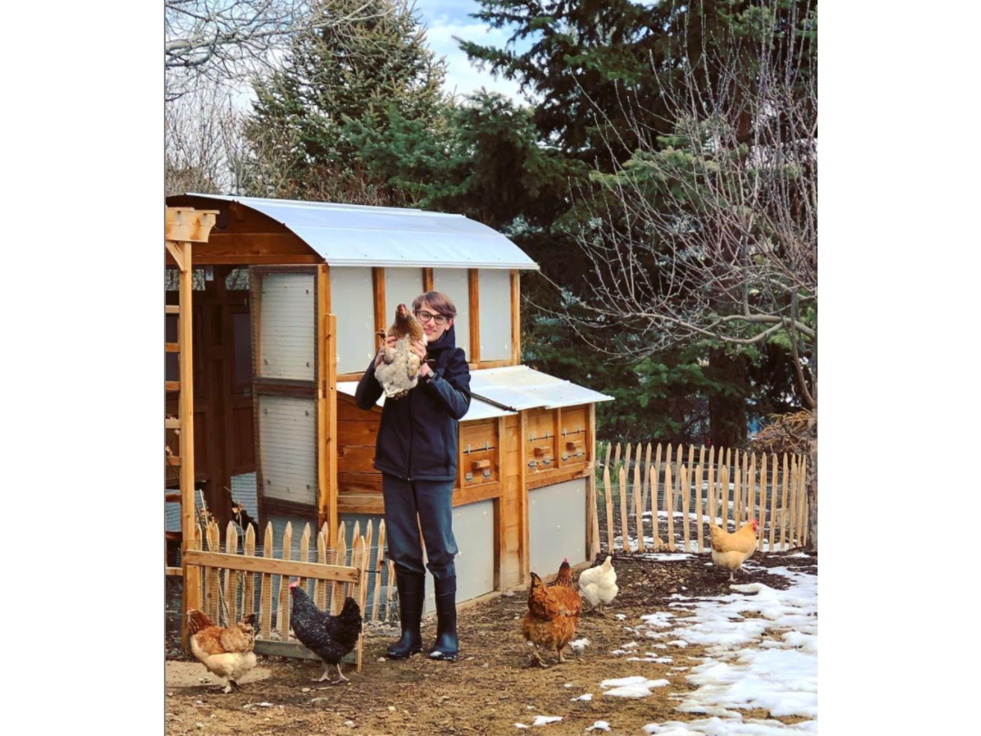 Roost-Root-Round-Top-Walk-In-Coop-Customer-Photo-Storm-Panels-Snow