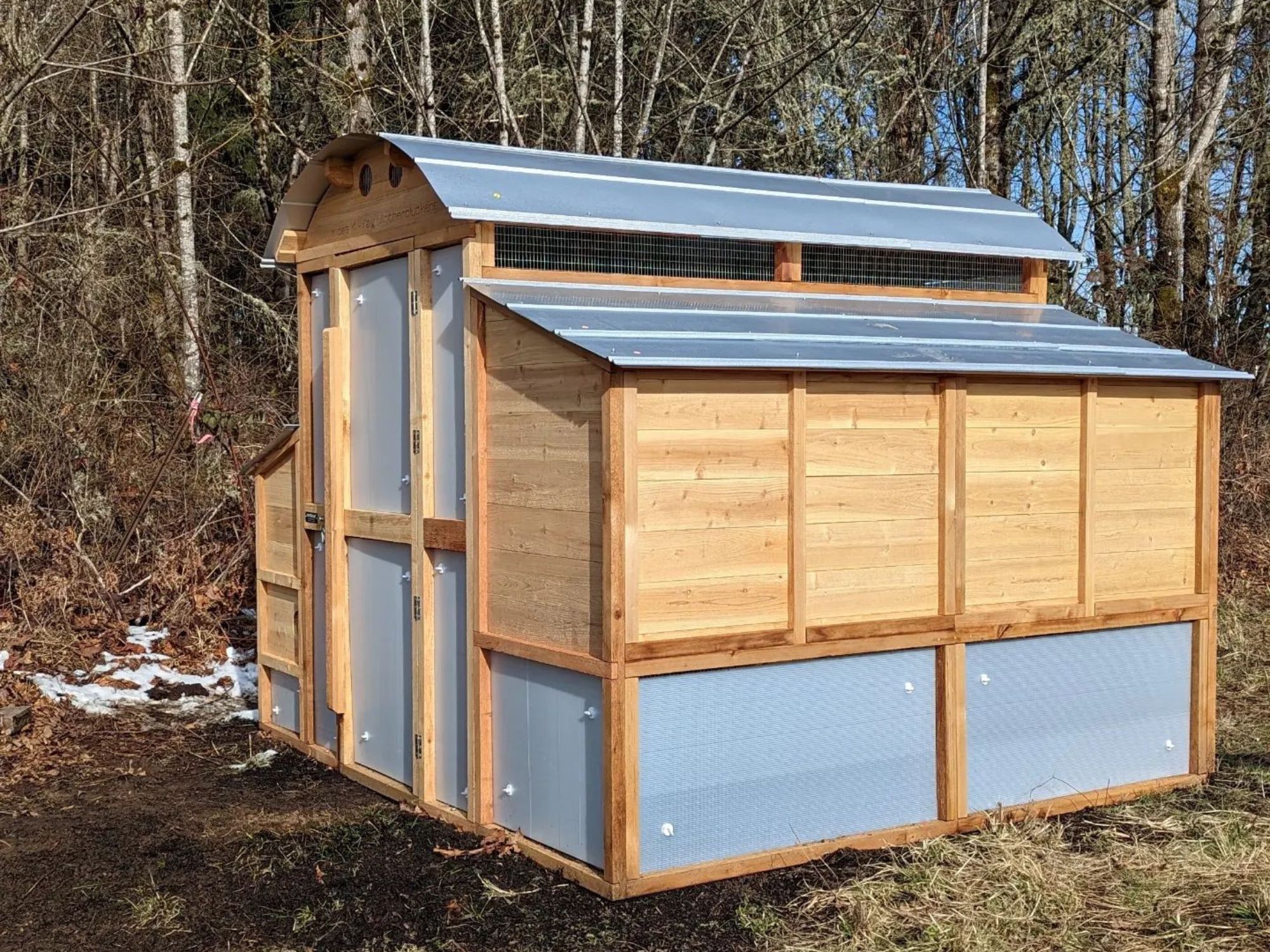 Round-Top-Walk-In-Chicken-Coop-with-Storm-Panels-side-view