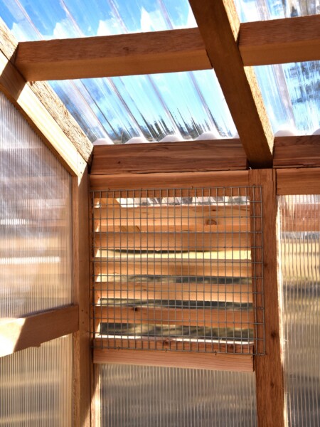 Slant Roof Greenhouse-Passive Ventilation-Window-Detail