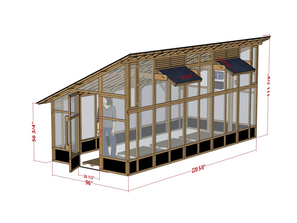 Greenhouse kit with dimensions