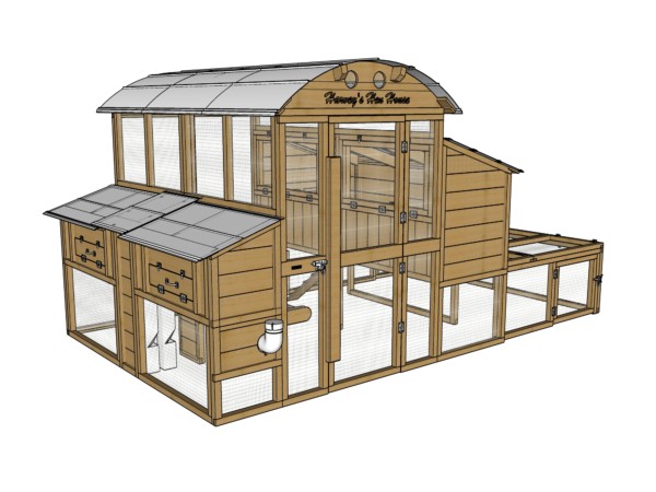 Round-Top-Walk-In-XL-Chicken-Coop-Detailed-Front-Drawing