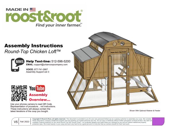 Round-Top Loft Chicken Coop Assembly Instructions