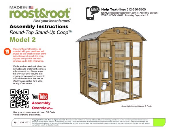 Round top Stand-Up Coop Assembly