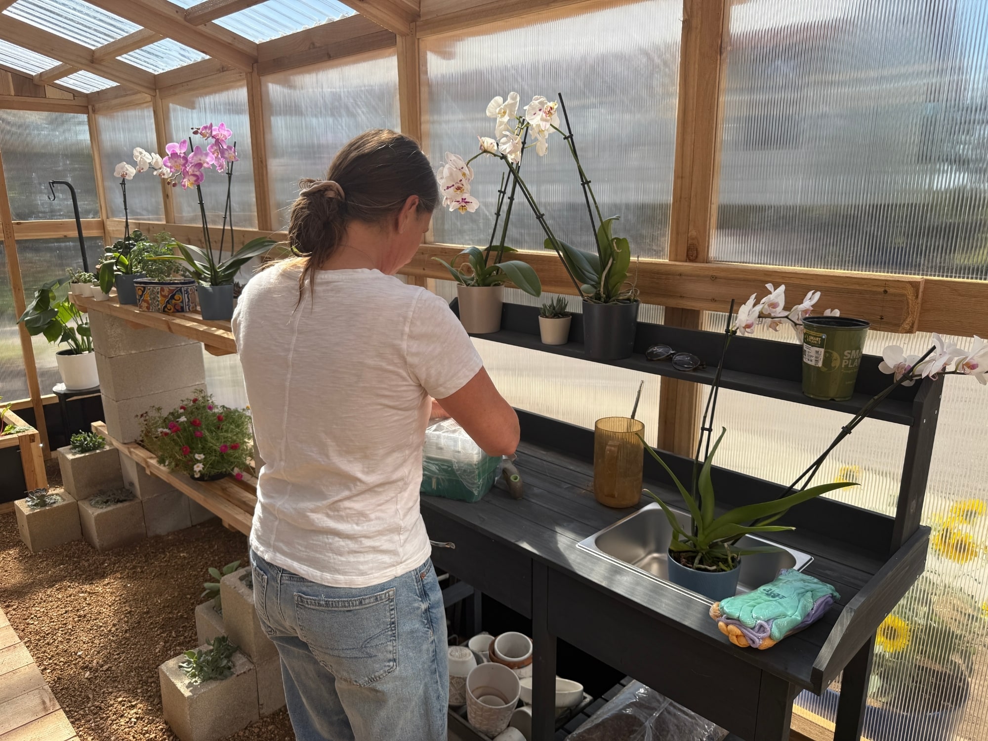 Inside Person - Heritage Greenhouse Model 150